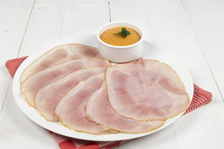 Bij 150 gram beenham een GRATIS bakje beenhamsaus